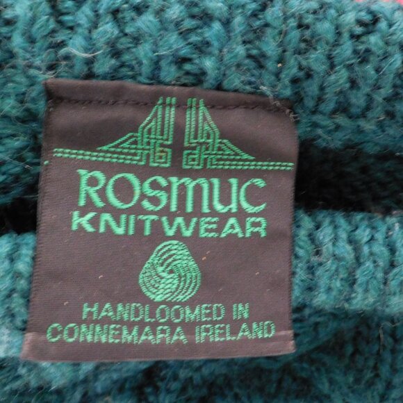 Vintage Rosmuc Wool Fisherman Sweater Men S Womens M Green Ireland - Picture 3 of 5